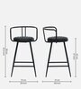 Minaj Metal Bar Chair In Black Finish With Leather Seating