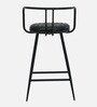 Minaj Metal Bar Chair In Black Finish With Leather Seating