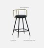 Minaj Metal Bar Chair In Gold And Black Finish With Leather Seating