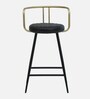 Minaj Metal Bar Chair In Gold And Black Finish With Leather Seating