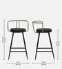 Minaj Metal Bar Chair In Gold And Black Finish With Leather Seating