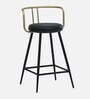 Minaj Metal Bar Chair In Gold And Black Finish With Leather Seating