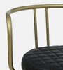 Minaj Metal Bar Chair In Gold And Black Finish With Leather Seating