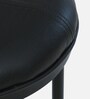 Minaj Metal Bar Stool In Black Finish With Leather Seating