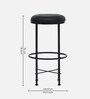 Minaj Metal Bar Stool In Black Finish With Leather Seating