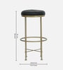 Minaj Metal Bar Stool In Gold Finish With Leather Seating