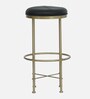 Minaj Metal Bar Stool In Gold Finish With Leather Seating