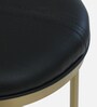 Minaj Metal Bar Stool In Gold Finish With Leather Seating