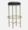 Minaj Metal Bar Stool In Gold Finish With Leather Seating