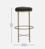 Minaj Metal Bar Stool In Gold Finish With Leather Seating