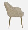 Minaj Metal Chair In Gold Finish With Ivory Leather Seating