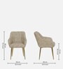 Minaj Metal Chair In Gold Finish With Ivory Leather Seating