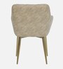 Minaj Metal Chair In Gold Finish With Ivory Leather Seating