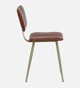 Minaj Metal Chair In Gold Finish With Leather Seating