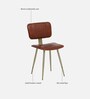 Minaj Metal Chair In Gold Finish With Leather Seating