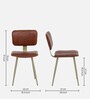 Minaj Metal Chair In Gold Finish With Leather Seating