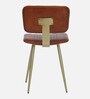 Minaj Metal Chair In Gold Finish With Leather Seating
