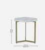 Minaj Metal End Table In Gold Finish With Marble Top