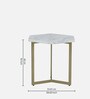 Minaj Metal End Table In Gold Finish With Marble Top