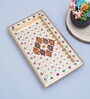 Minakari Handcrafted White & Red Wood Serving Tray