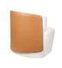 Minceta Velvet Swivel Barrel Chair in Off White and Brown Colour