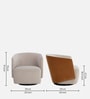 Minceta Velvet Swivel Barrel Chair in Off White and Brown Colour