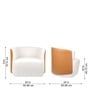 Minceta Velvet Swivel Barrel Chair in Off White and Brown Colour