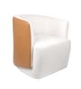 Minceta Velvet Swivel Barrel Chair in Off White and Brown Colour
