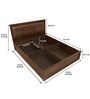 Mindy Queen Size Bed with Storage in Walnut Colour
