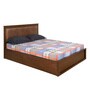 Mindy Queen Size Bed with Storage in Walnut Colour