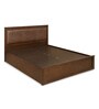 Mindy Queen Size Bed with Storage in Walnut Colour