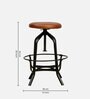 Minerva Metal Bar Stool In Black Colour With Swivel