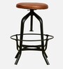 Minerva Metal Bar Stool In Black Colour With Swivel