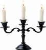Black Aluminium Mini 3 Arm Taper Candle Holder