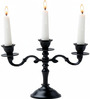 Black Aluminium Mini 3 Arm Taper Candle Holder