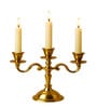 Golden Aluminium Mini 3 Arm Taper Candle Holder