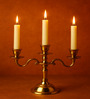 Golden Aluminium Mini 3 Arm Taper Candle Holder