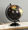 Mini Black Globe With Metal Stand Showpiece