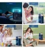 Mini Cooler 7 LED Colors, 3 Wind Speeds, 3 Spray Modes, Timer (1/2/3H) (Blue)
