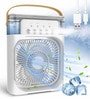Mini Cooler 7 LED Colors, 3 Wind Speeds, 3 Spray Modes, Timer (1/2/3H) (White)