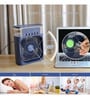 Mini Cooler 7 LED Colors, 3 Wind Speeds, 3 Spray Modes, Timer (1/2/3H) (Blue)