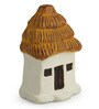 Mini Hut White & Yellow Terracotta Showpiece