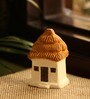 Mini Hut White & Yellow Terracotta Showpiece