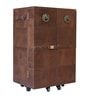 Mini Portable Bar Cabinet In Genuine Leather