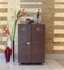 Mini Portable Bar Cabinet In Genuine Leather