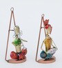 Mini Punjabi Couple Set Of 2 Multicolour Iron  Wall Art