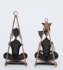 Mini Punjabi Couple Set Of 2 Multicolour Iron  Wall Art