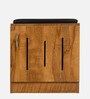 Mini Shoe Rack with Seating in Tan Matte Finish