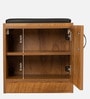 Mini Shoe Rack with Seating in Tan Matte Finish