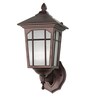 Mini Transitional Outdoor Wall Sconce | Dark Brown Finish, Geometric Profile